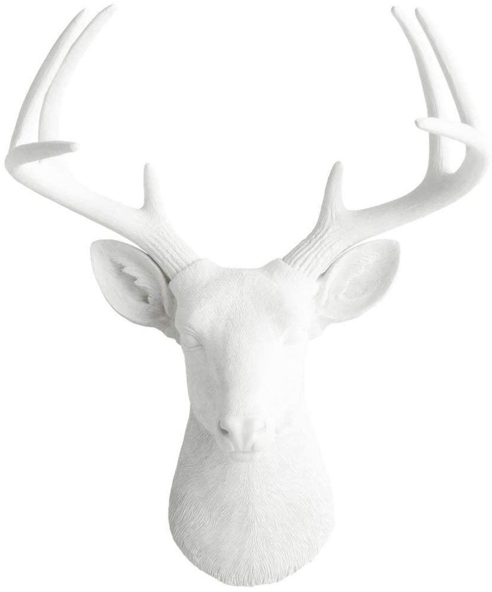 White Faux Deer Head