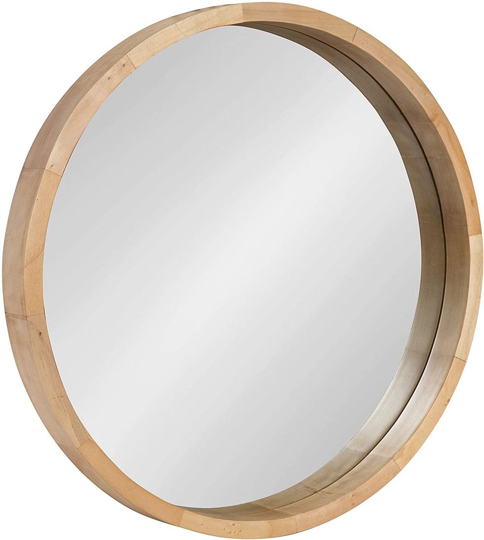 Round Wood Mirror