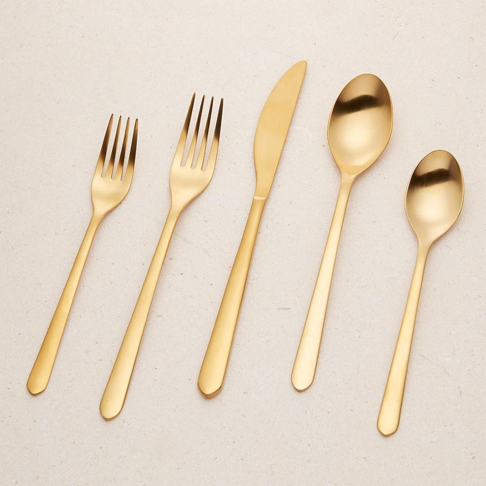 gold flatware