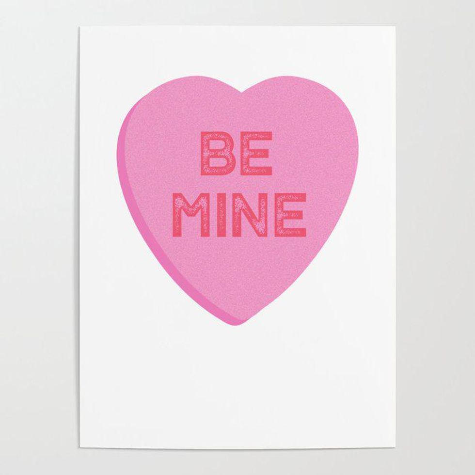 pink be mine valentine's heart