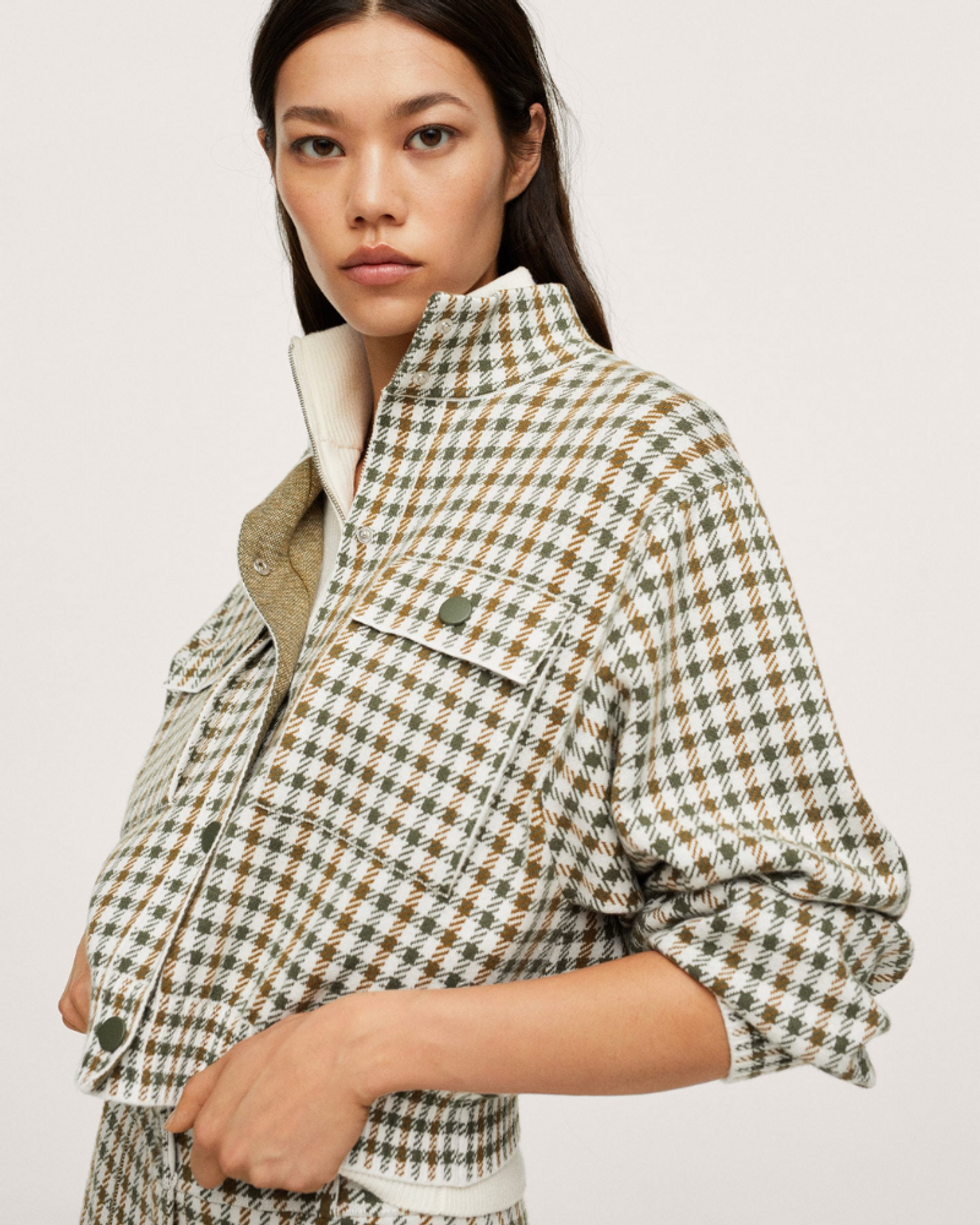 \u200bMango Checked Pocket Fall Jackets