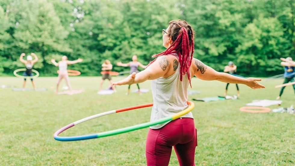 hula hoop yoga