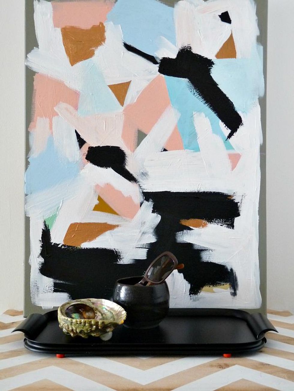DIY Abstract Geometric Painting gallery wall