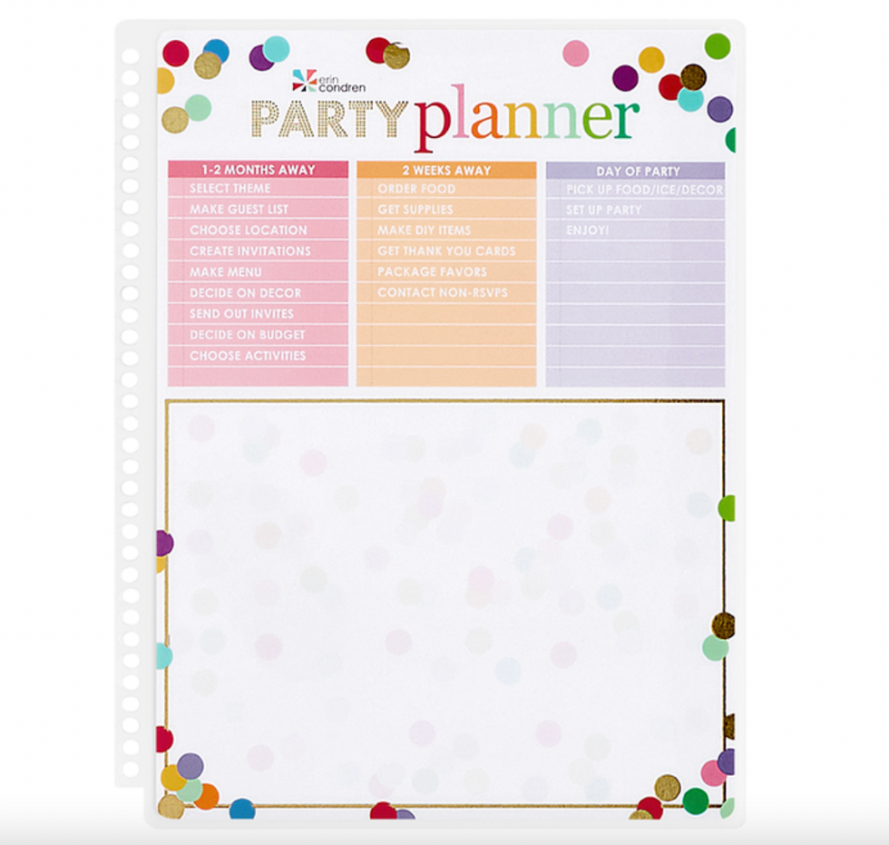 Erin Condren Snap-In Party Planner Dashboard