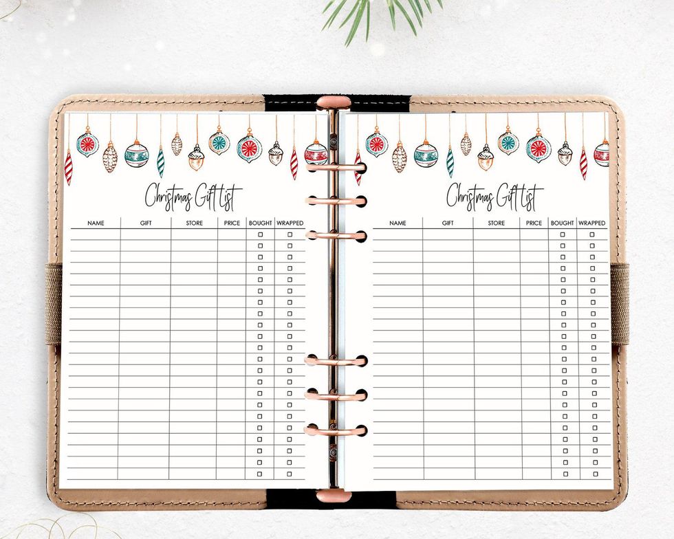 Printable Gift Tracker