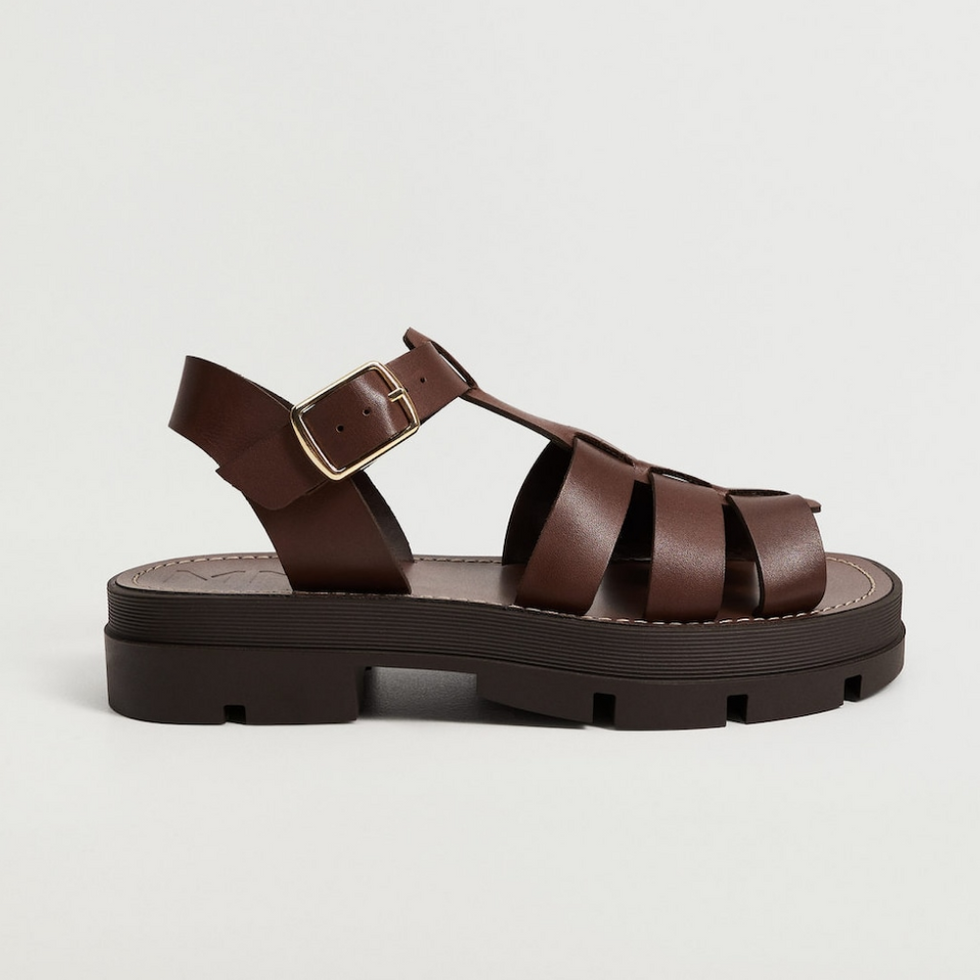 Mango Leather Strapped Sandals fall shoes