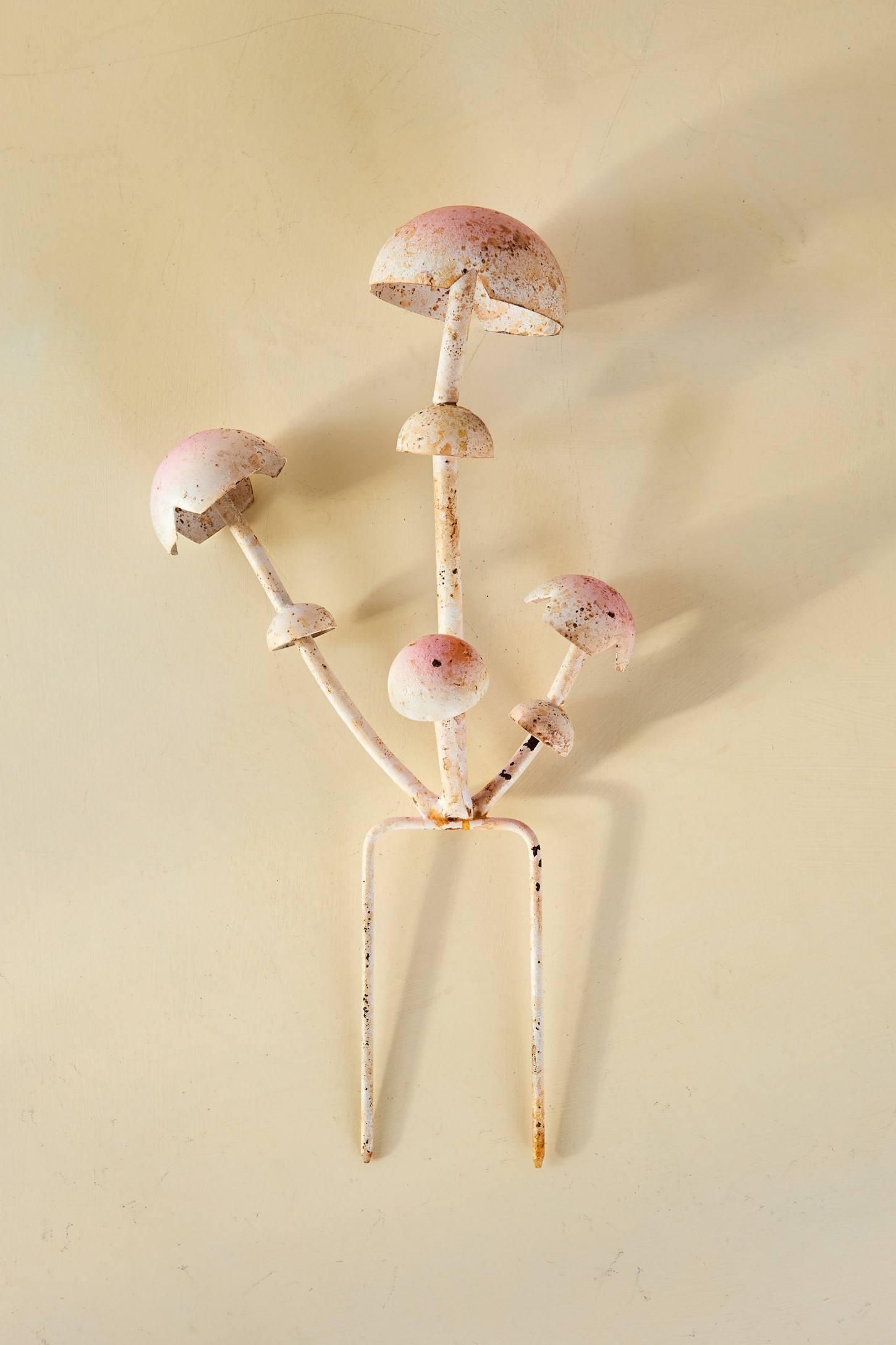 Pink Multi Mushroom Iron Stake