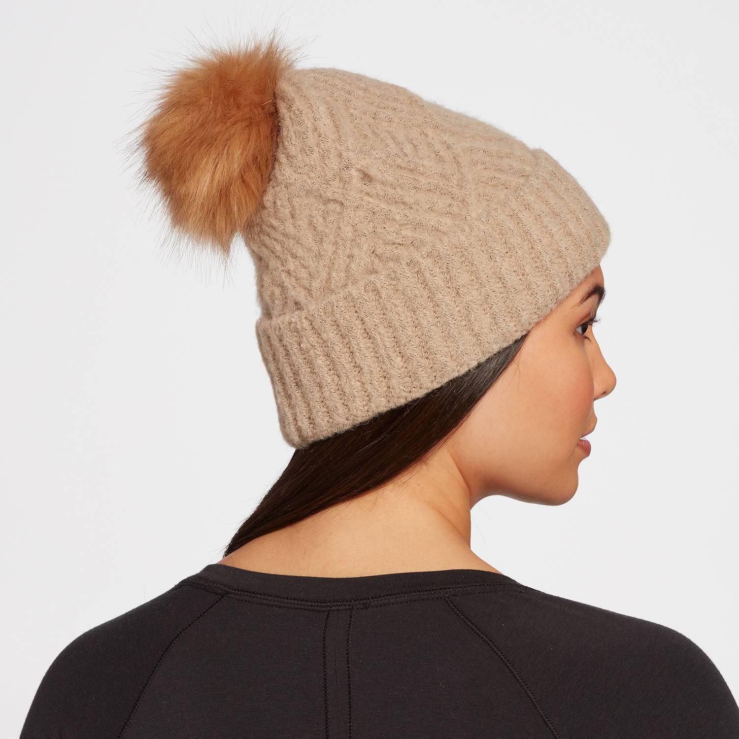 CALIA by Carrie Underwood Faux Fur Pom Beanie