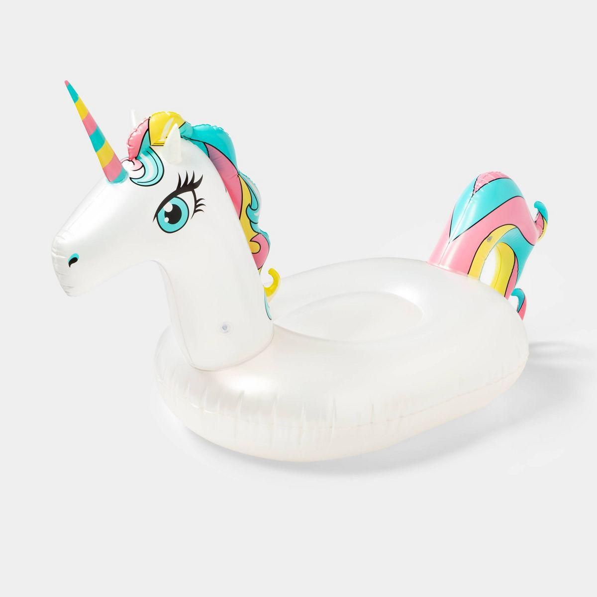 Sun Squad Unicorn Pool Float Pearlized White