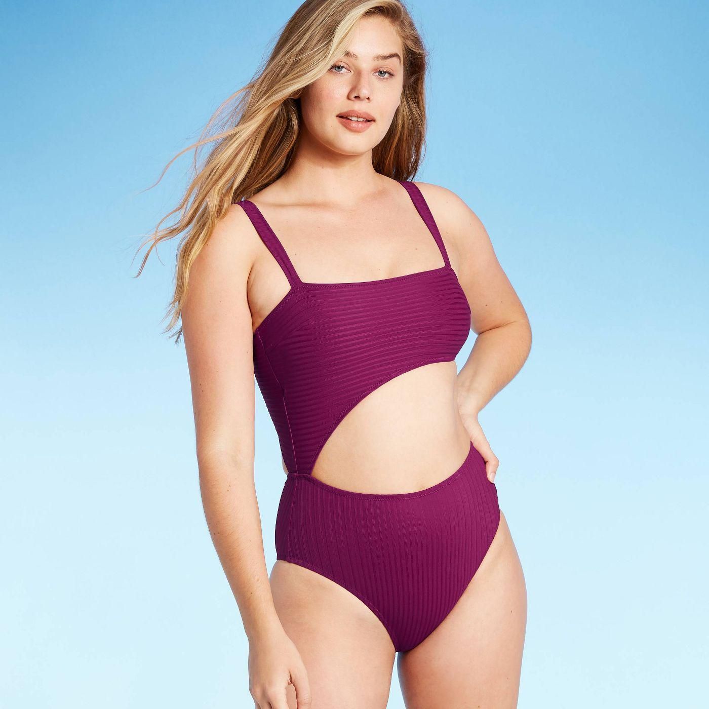 affordable maroon one piece swimsuit