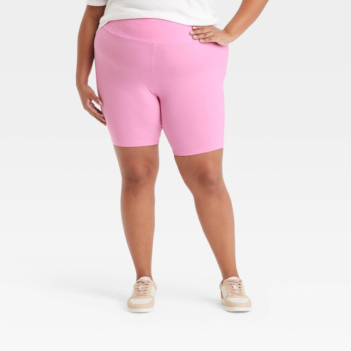 Ava & Viv High-Waisted Bike Shorts Barbiecore