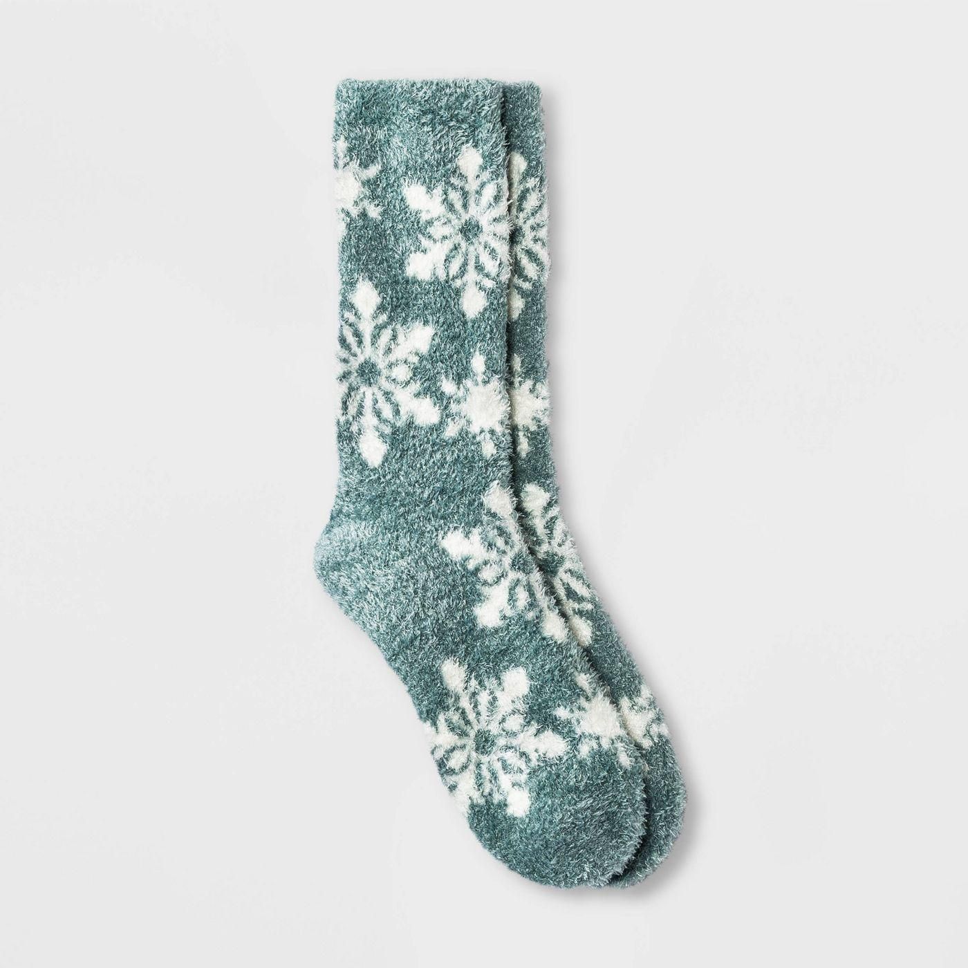 Snowflake Crew fuzzy socks