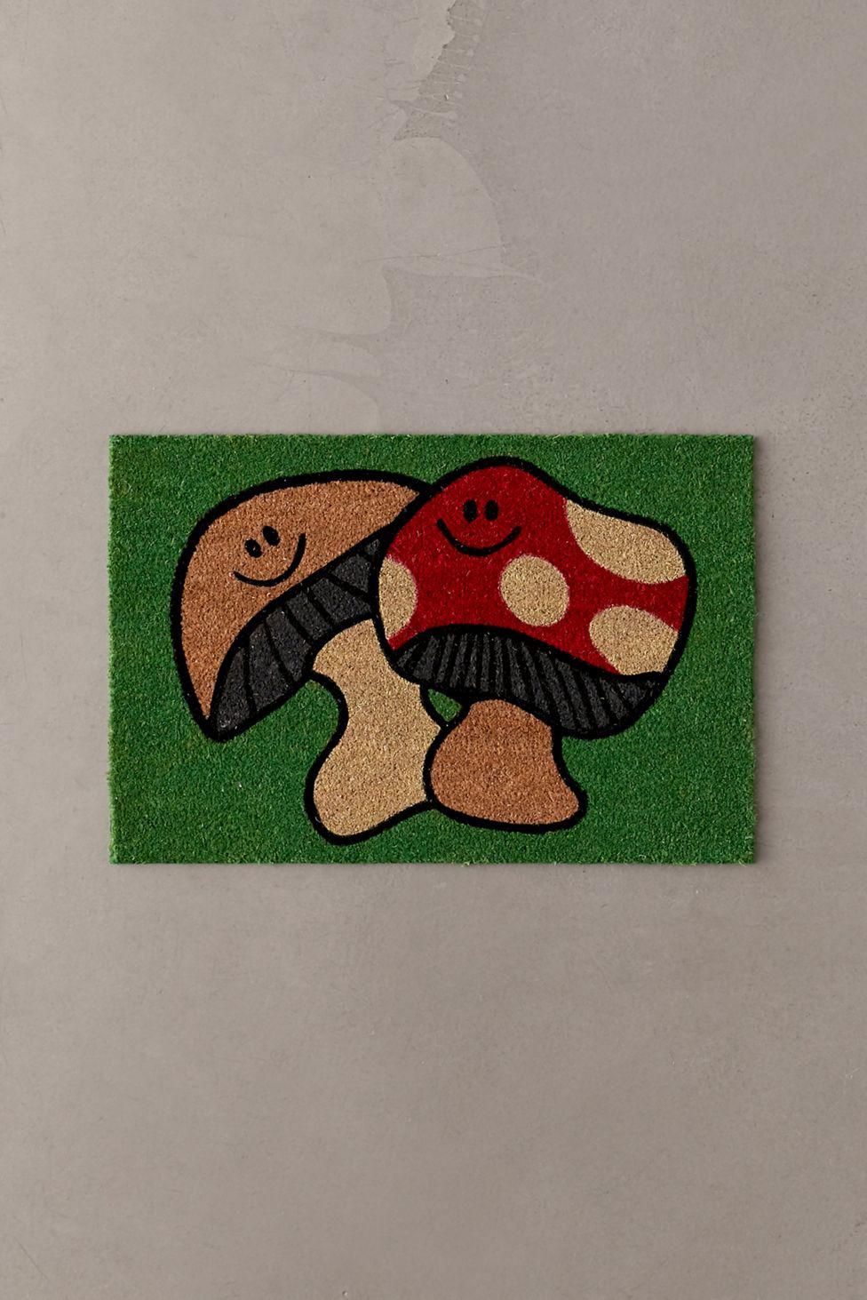 Mushroom Buddies Doormat Outdoor Decor