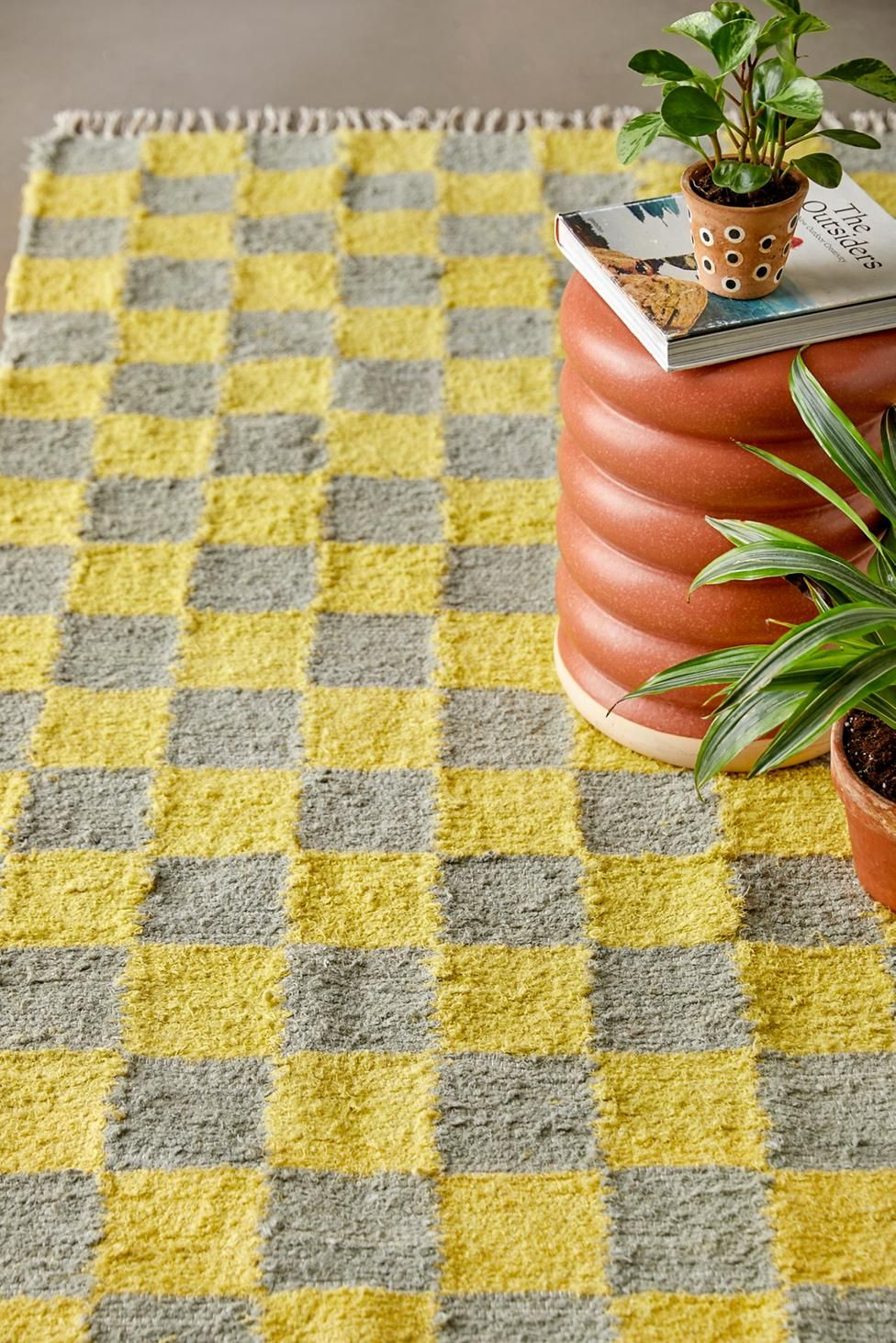 Checkerboard Shaggy Rug