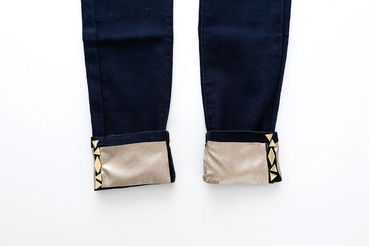 4 Ways to Embellish Your Jeans With Studs + Leather - Brit + Co
