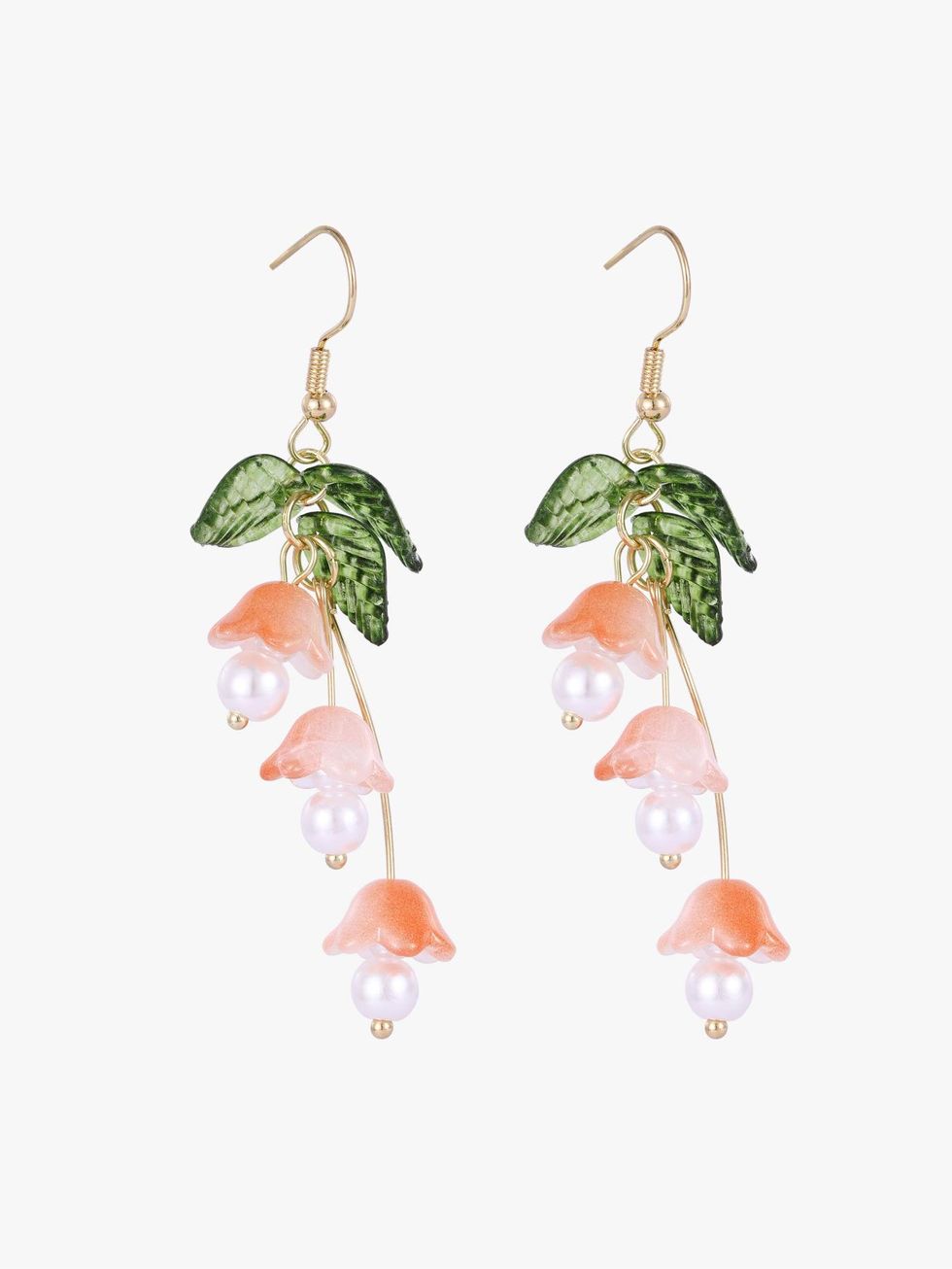 Faux Pearl & Flower Drop Earrings