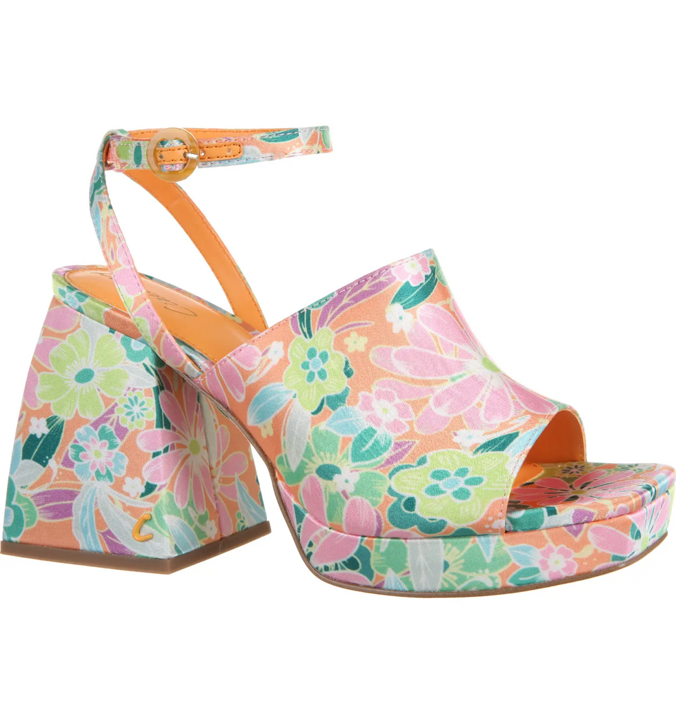 floral satiny platform