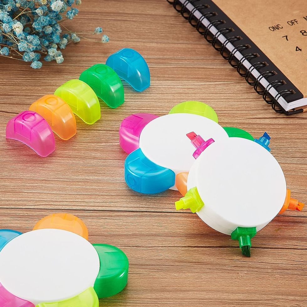 Flower Shape Watercolor Highlighter Pens 90s School Supplies