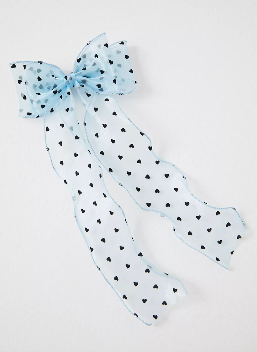 Bow with Ribbon Blue Clip Art Image​