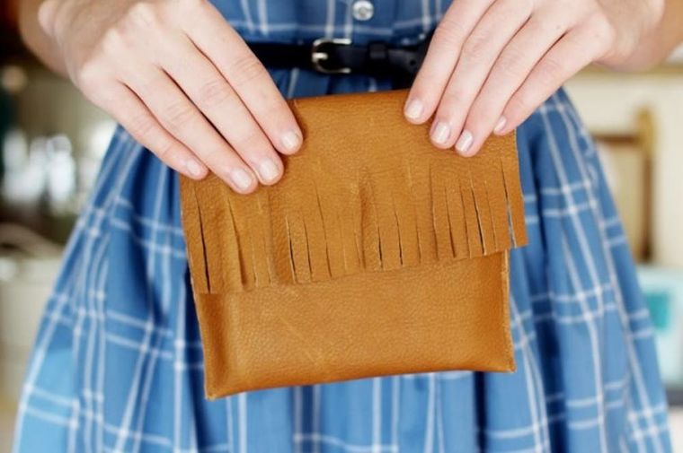 Cotton + Leather Clutch Purse DIY - A Beautiful Mess