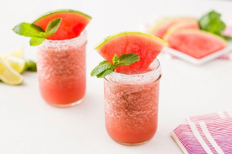 Frozen Watermelon Mint Margaritas summer recipes