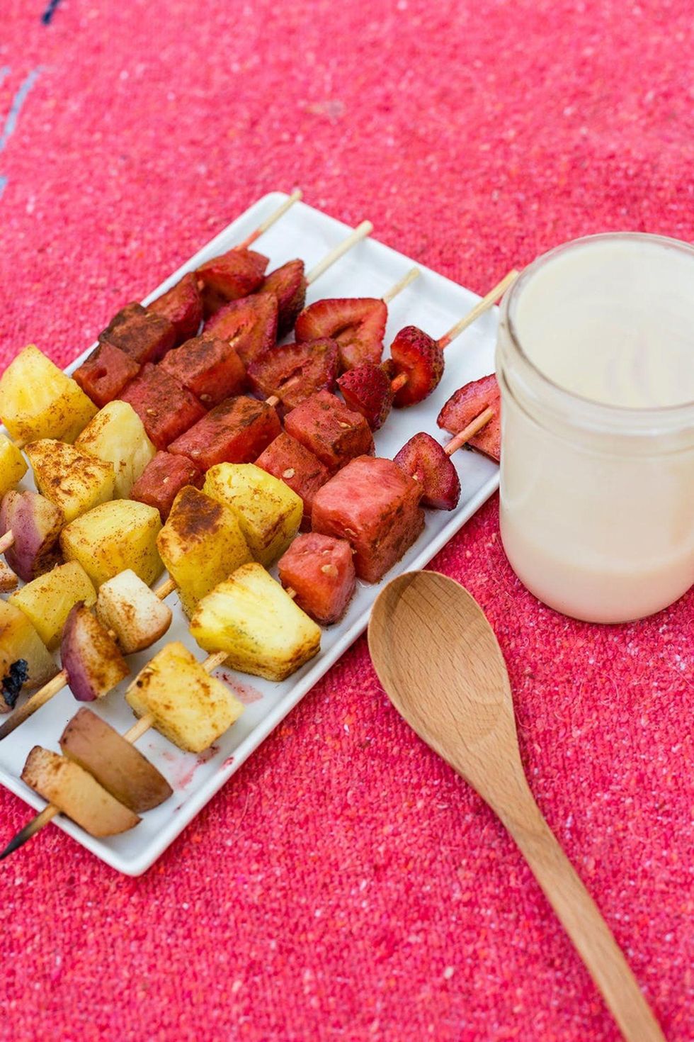 Fruit Skewers + Mason Jar Whipped Cream