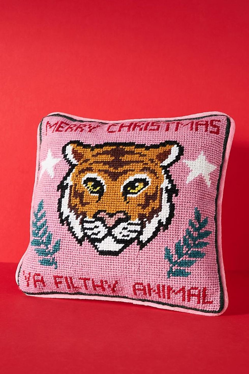 Furbish Studio Holiday Petite Needlepoint Pillow