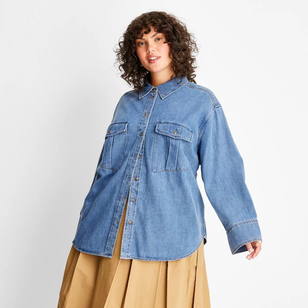 Future Collective with Reese Blutstein Long Sleeve Denim Button-Down Shirt