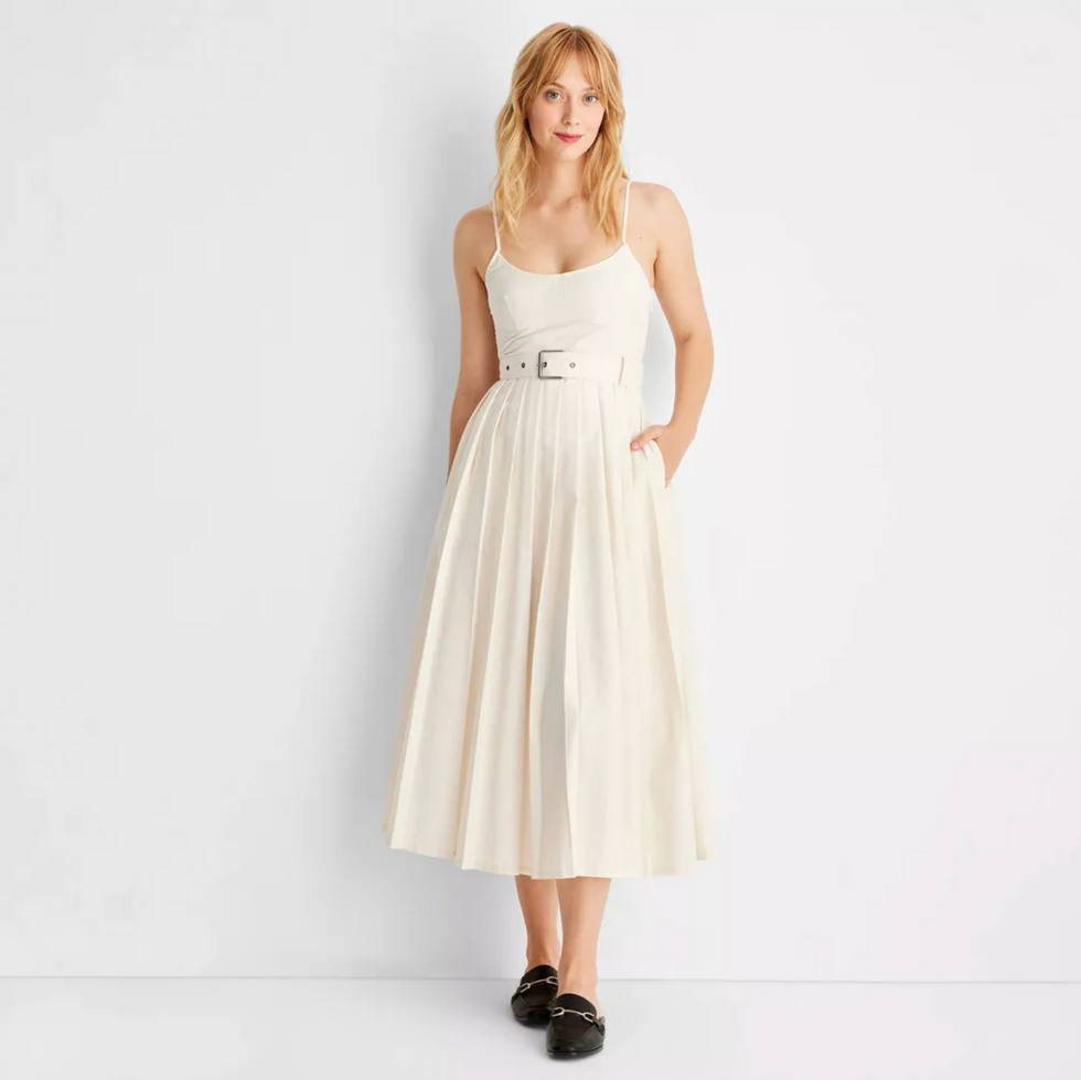 Future Collective with Reese Blutstein Strappy Pleated Midi Dress