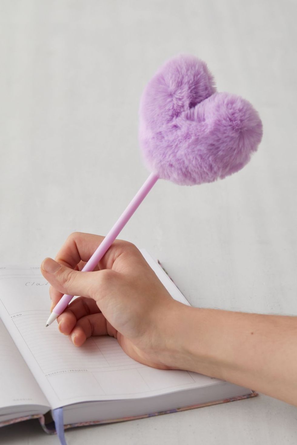 Fuzzy Heart Pen