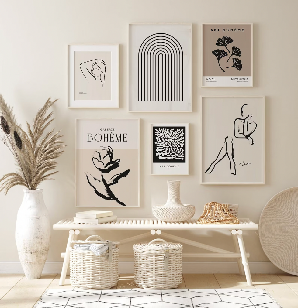 gallery wall prints neutral