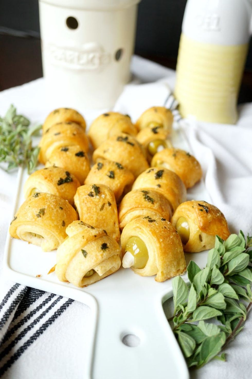 Garlic-Stuffed Olives-in-a-Blanket