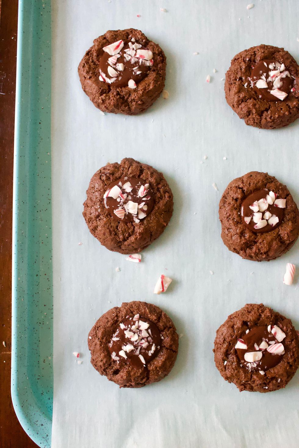 gluten-free\u200b Chocolate Thumbprint Peppermint Cookies