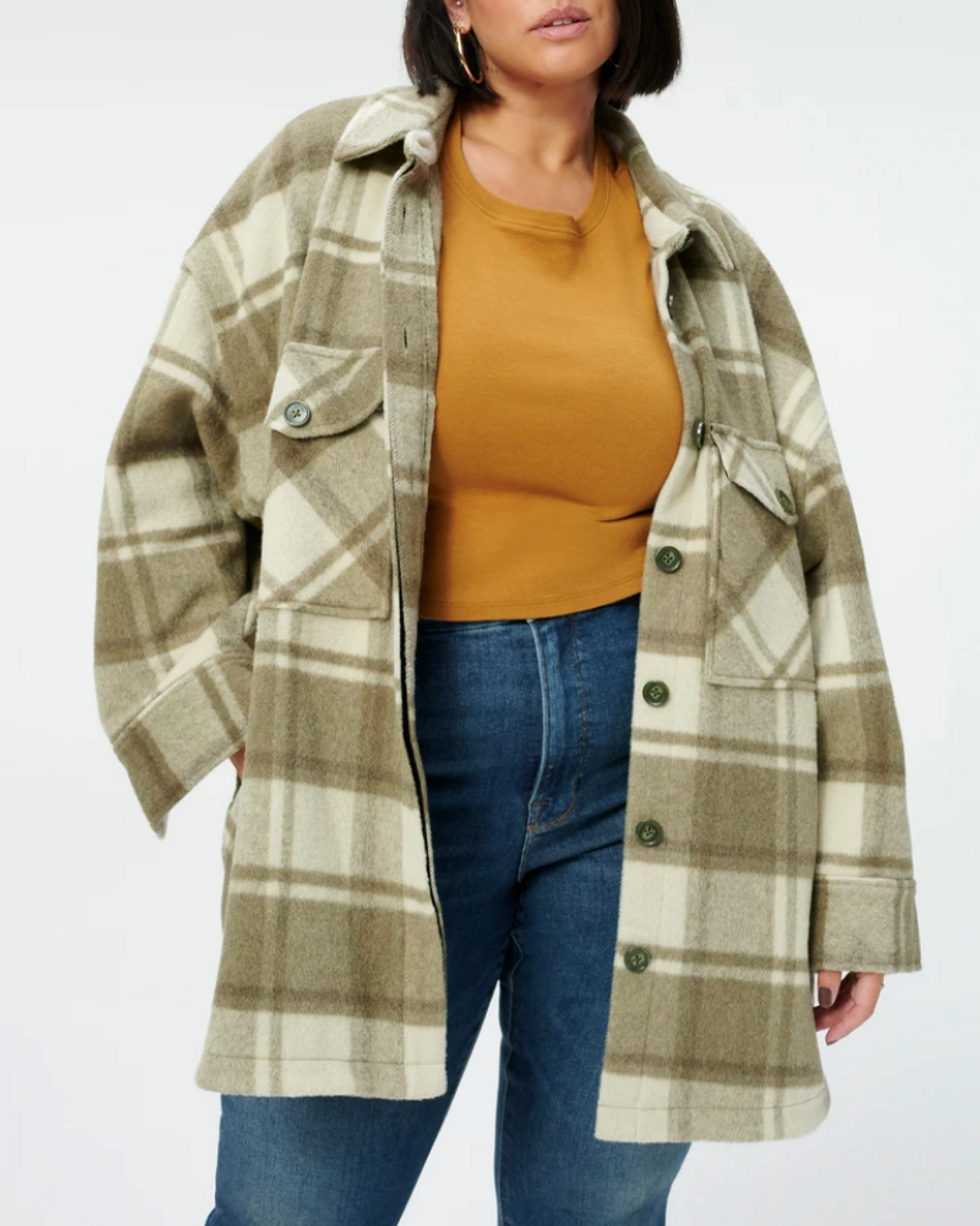 Good American Plaid Shacket