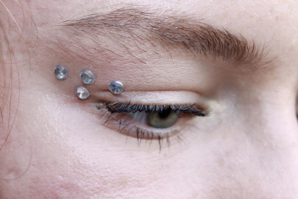 graphic eye look with rhinestones euphoria