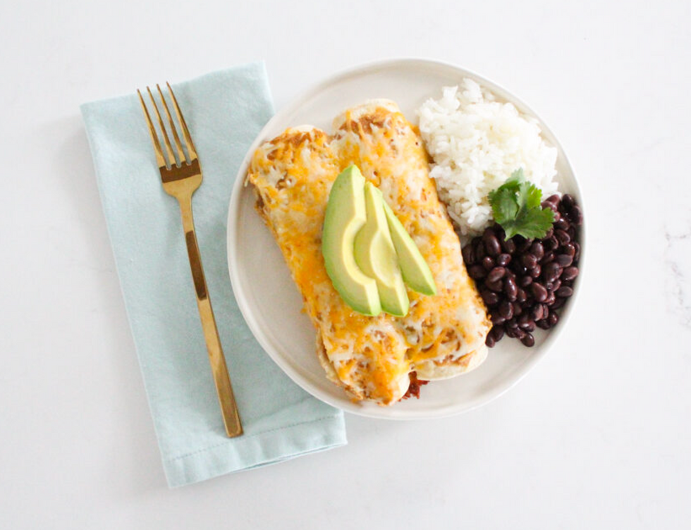 Green Chile Chicken Enchiladas Casserole