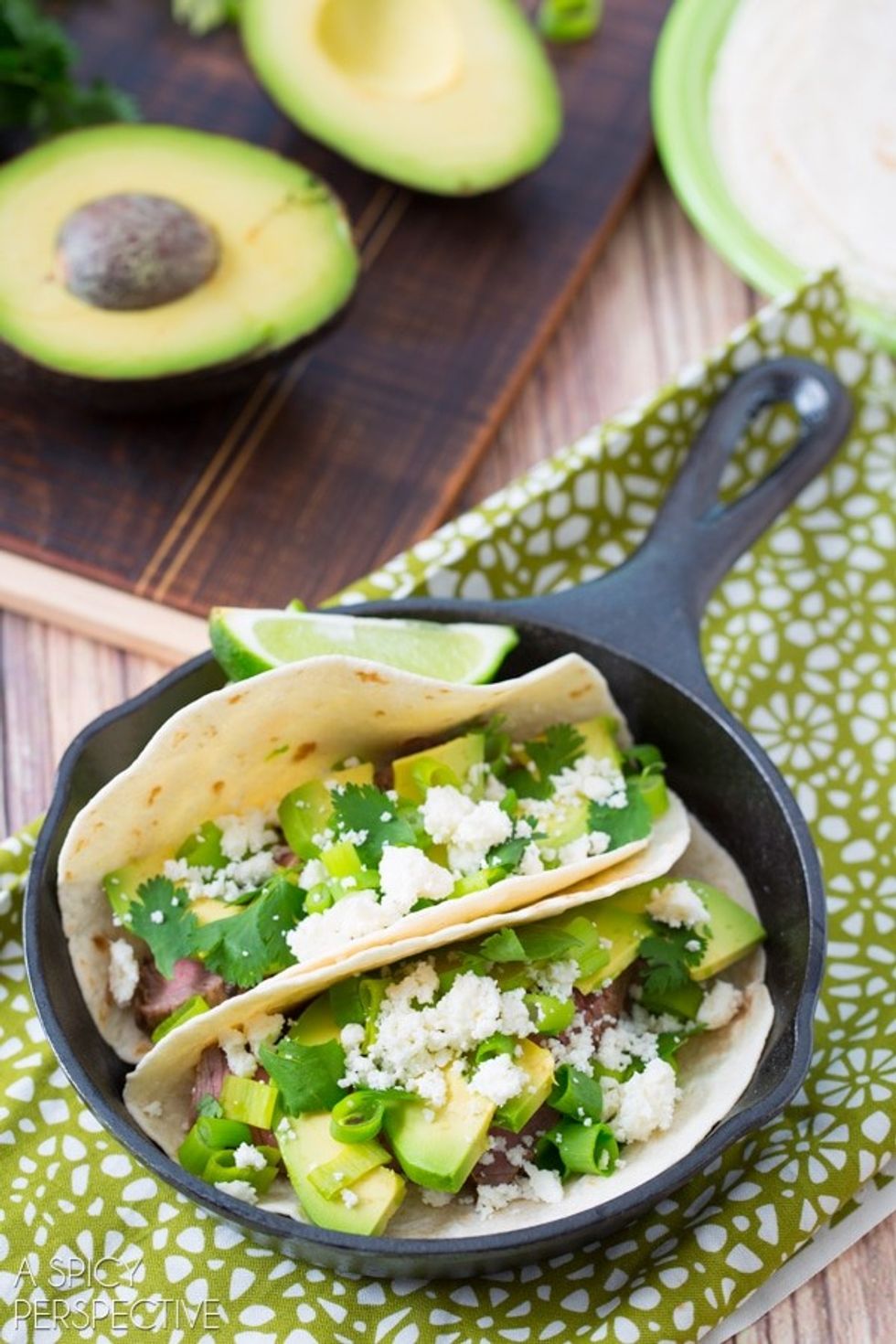 Green Chile Steak Tacos recipe