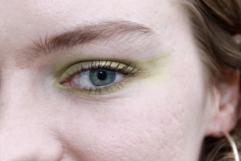 green glittery makeup