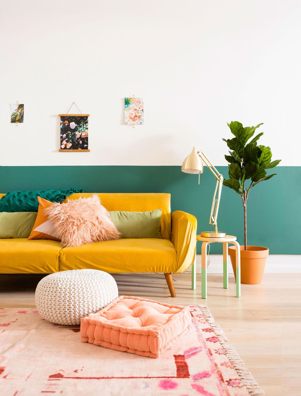 green walls in your living room