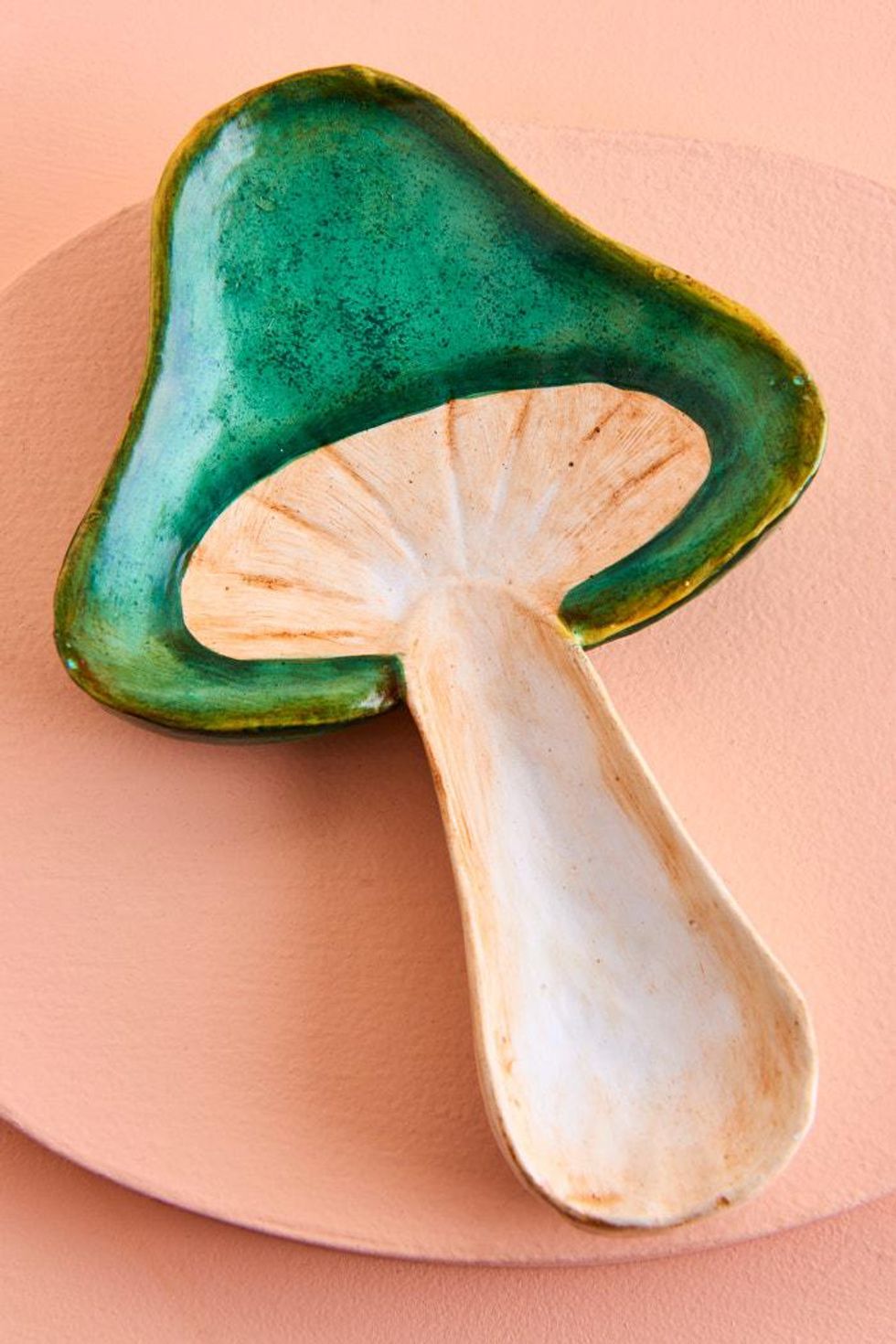 Green Wooden Mushroom Catch All Dish