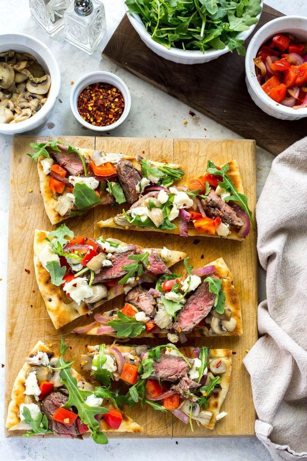 Grilled Steak Gorgonzola Flatbread recipe