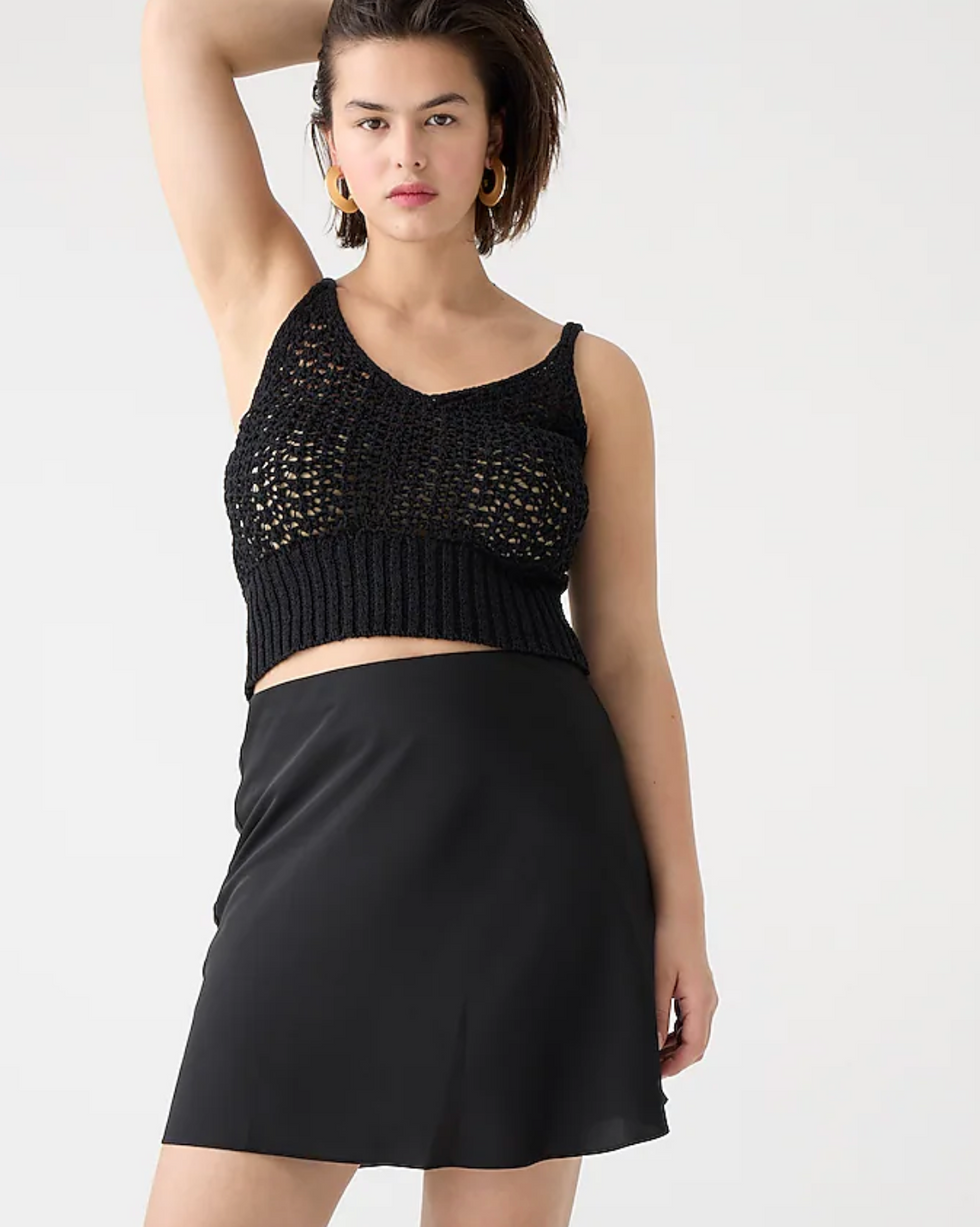 Gwen Black Mini Slip Skirt