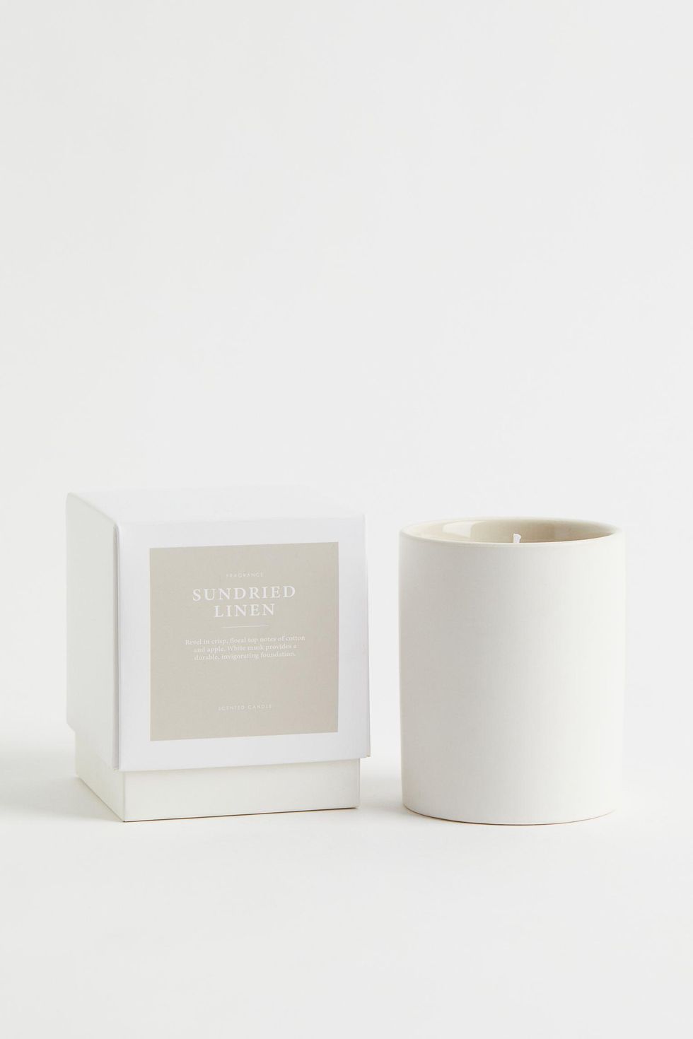 H&M Sundried Linen Scented Candle in Ceramic Holder