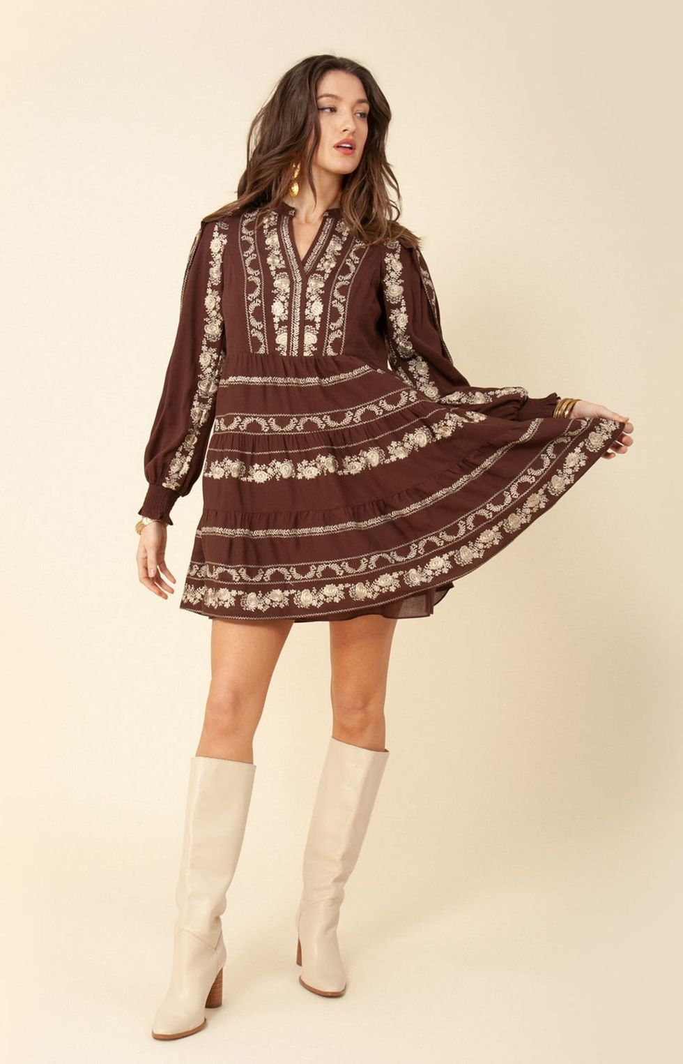 Hale Bob Luna Embroidered Dress