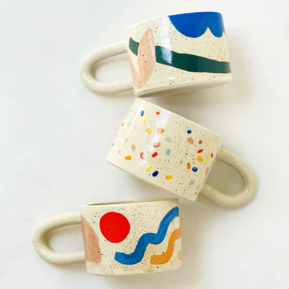 hand painted sprinkle mug