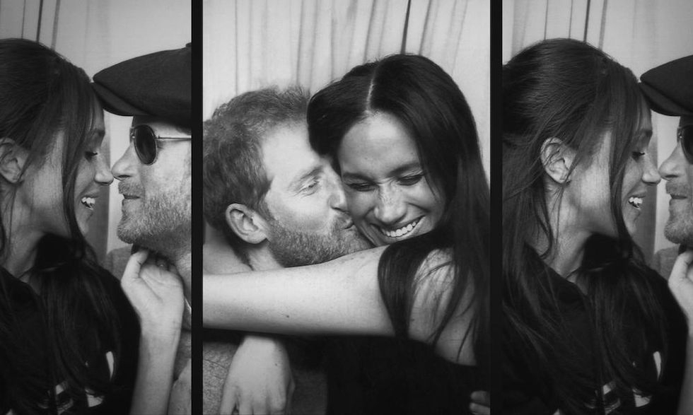 harry & meghan in a photobooth