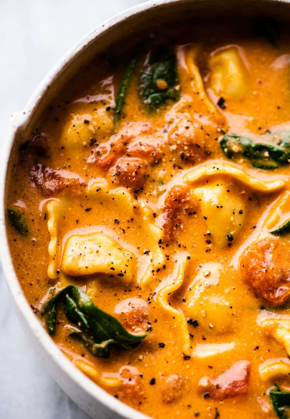 Healthier Creamy Tortellini Soup