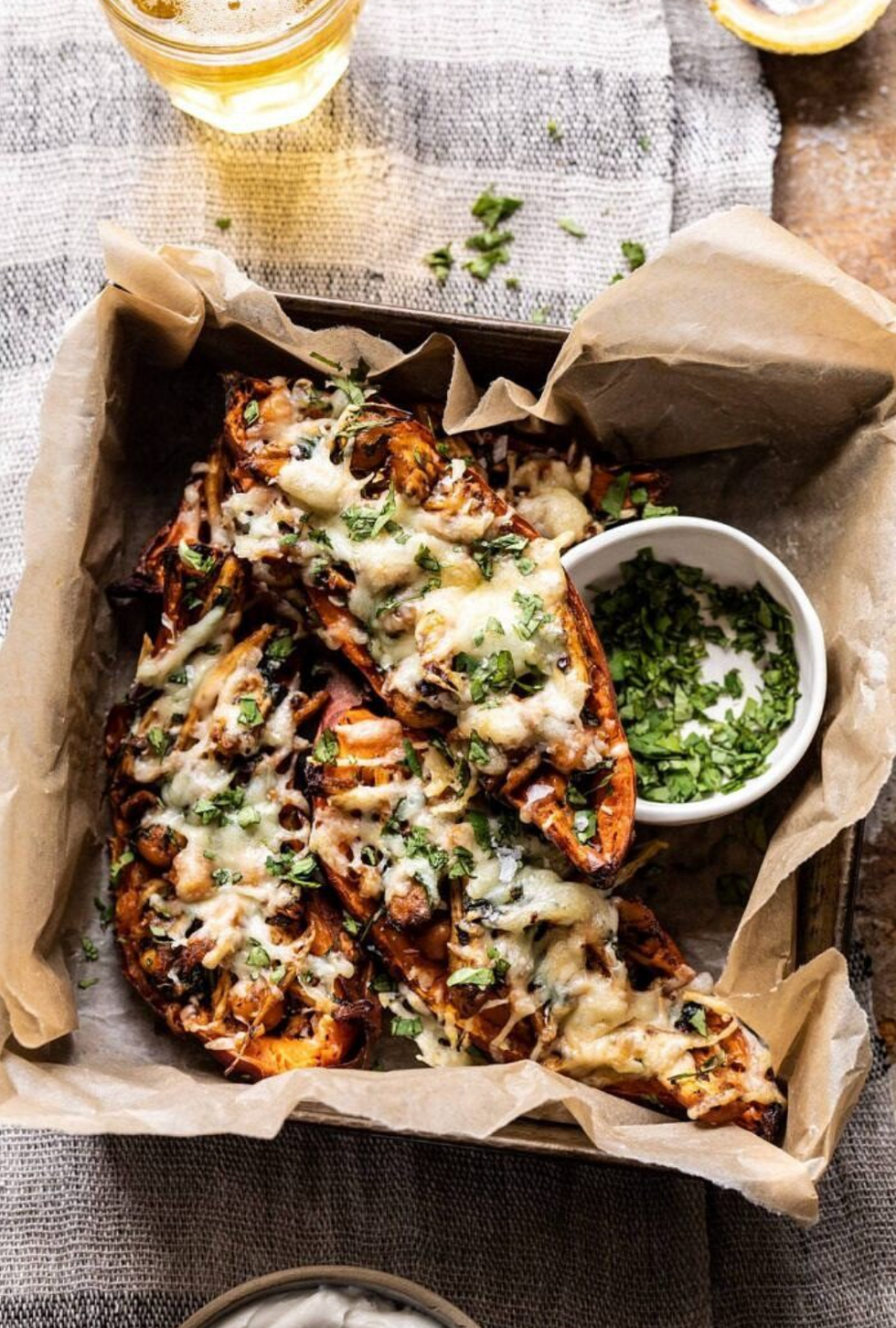 Healthy Chipotle Chicken Sweet Potato Skins