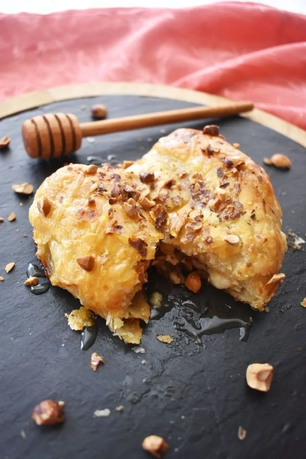 Heart-Shaped Honey Hazelnut Baked Brie