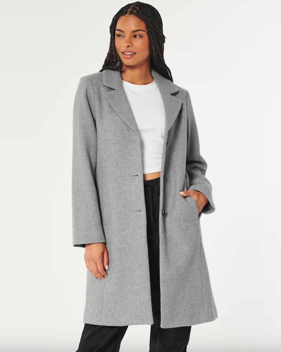 Hollister Classic Wool Coat nina dobrev fall outfit